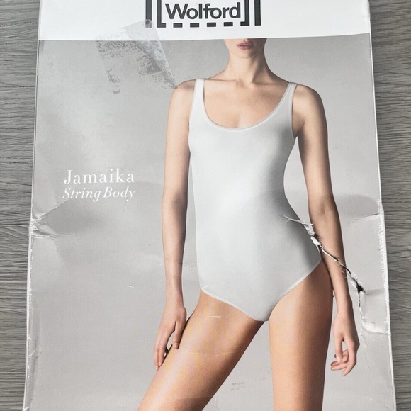 Women Wolford Bodysuit Jamaika String Body Shiny White Size Small - Picture 7 of 10